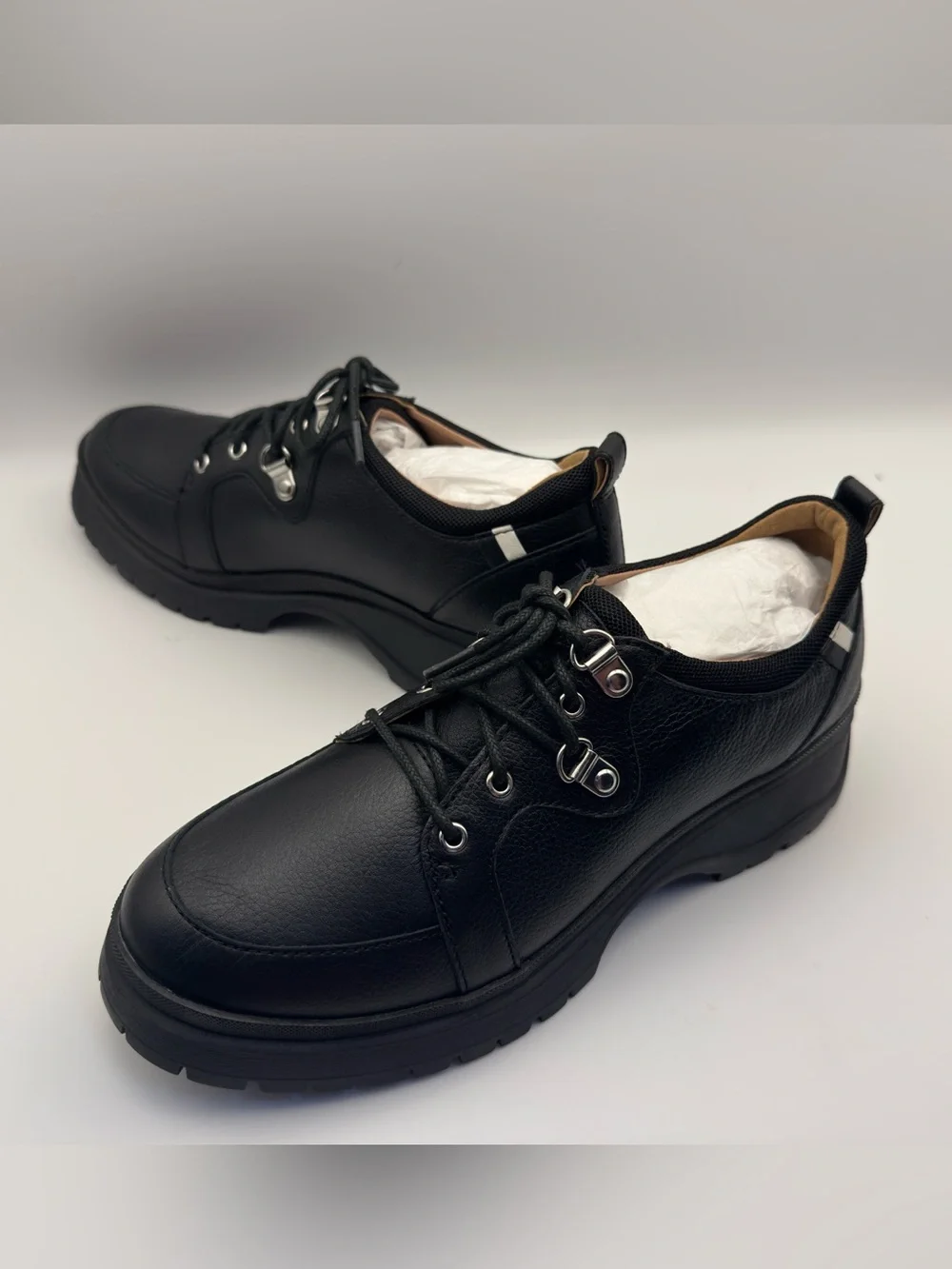 Linea Paolo Rielo-L Black Leather Lug Sole Oxford Shoes Women’s 8.5 NIB